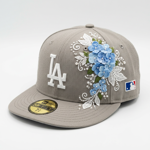 Sky Blue Floral Cap